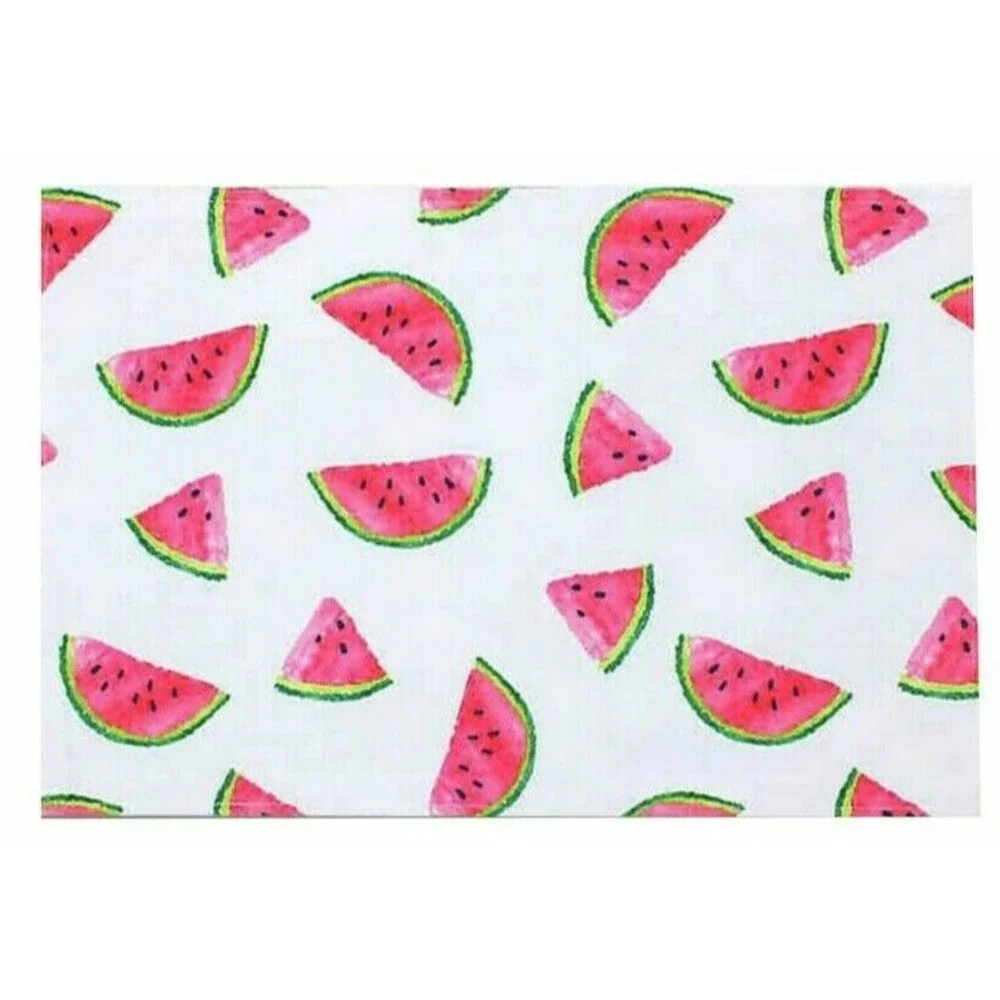 Colordrift Watermelon Slices Placemats Set of 4 Reversible Fabric Summer Beach